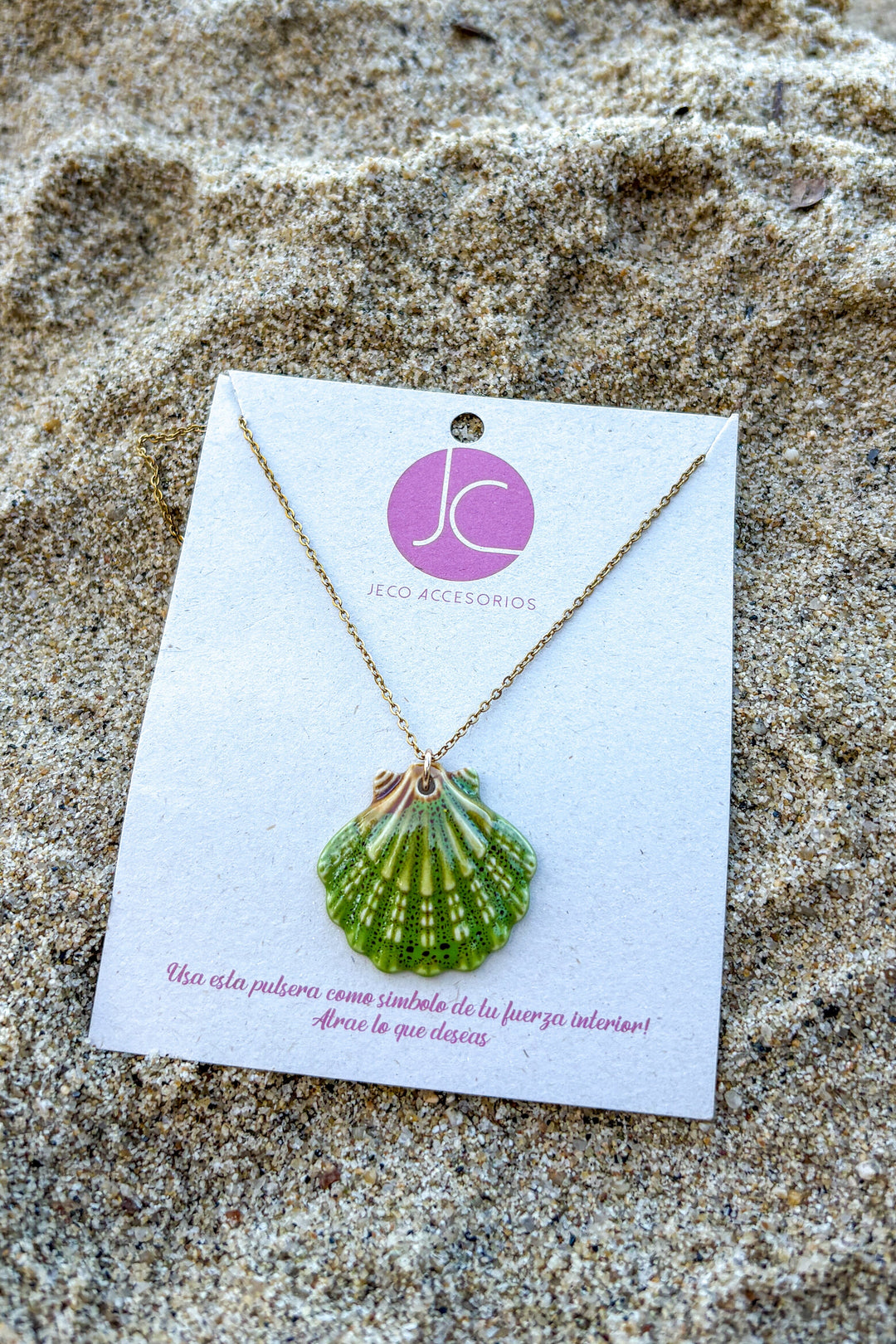 Collar Concha verde Accesoriosjeco 