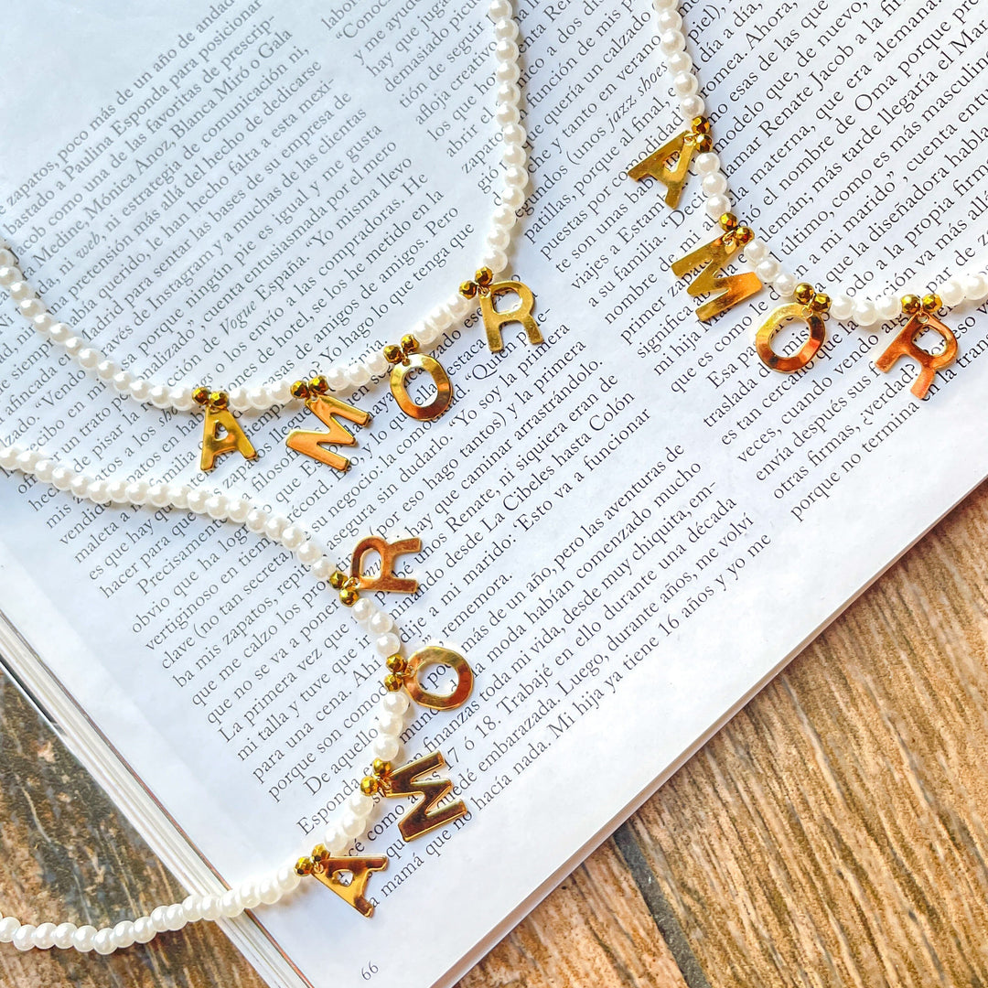 Collar perlas amor Accesoriosjeco 