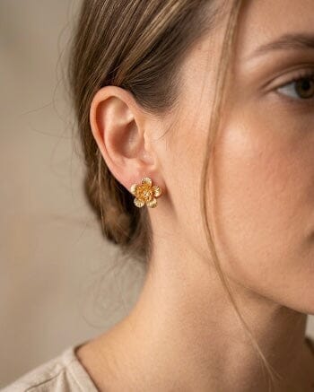 Aretes topo flor Accesoriosjeco 
