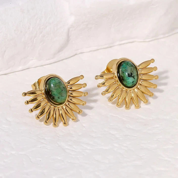 Aretes Cristales verdes Accesoriosjeco 