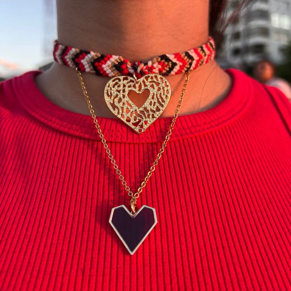 Collar wayúu corazones Accesoriosjeco 