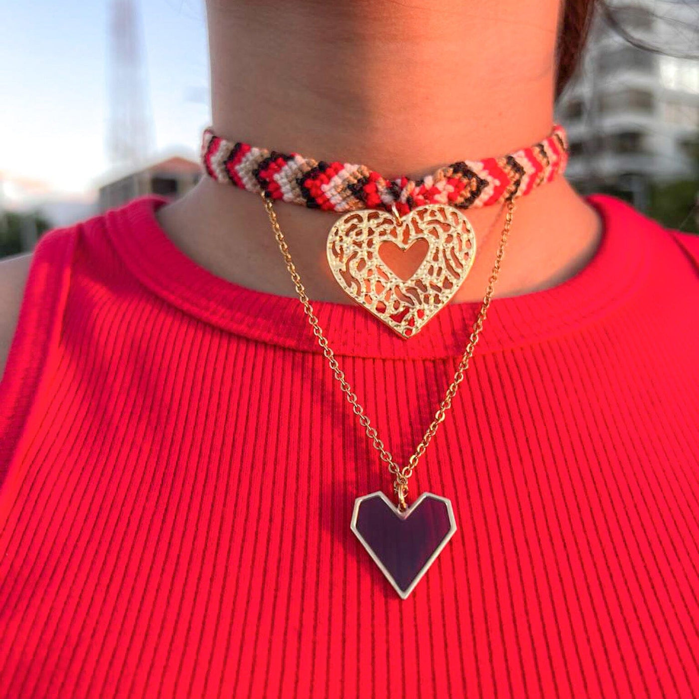 Collar wayúu corazones Accesoriosjeco 