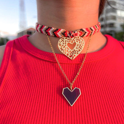 Collar wayúu corazones Accesoriosjeco 